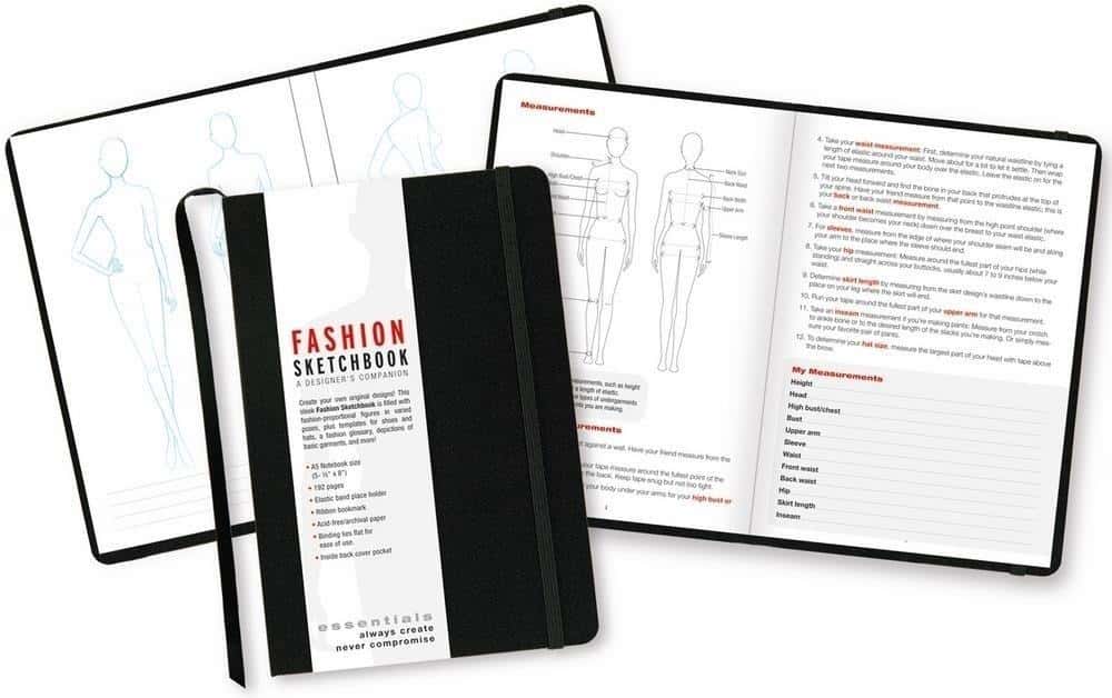 Fashion Sketchbook - Hardcover, ribbon, perfect for designers