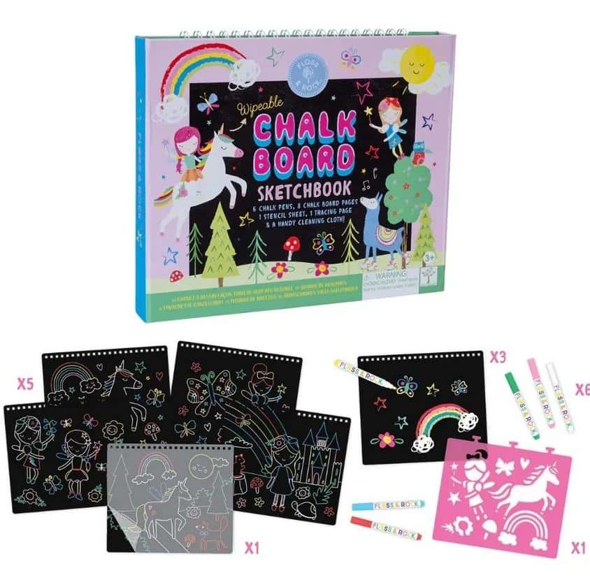 Rainbow Fairies Sketchbook with chalk markers - creative fun for kids