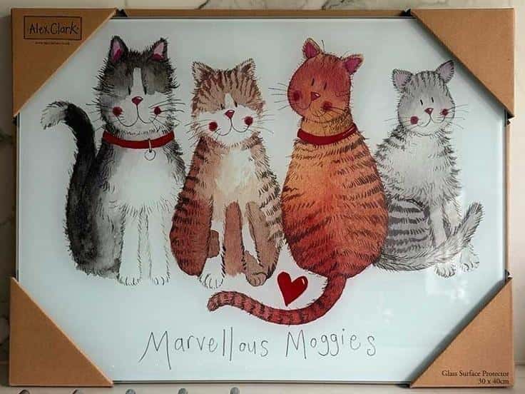 Glass decorative board 4 cats - perfect decoration for your home