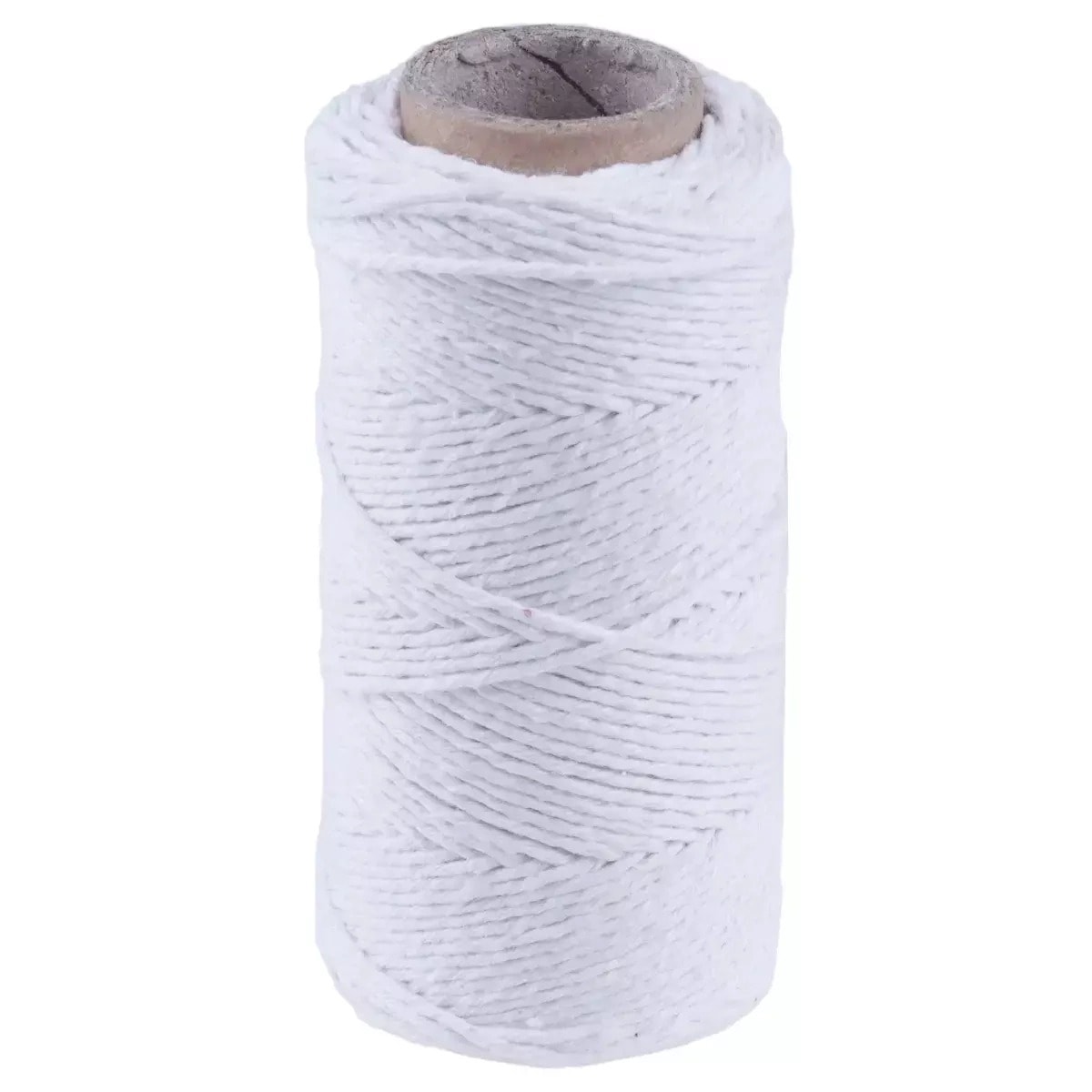 DEDRA Cotton Cord - white, twisted, 1.2mm, 60m