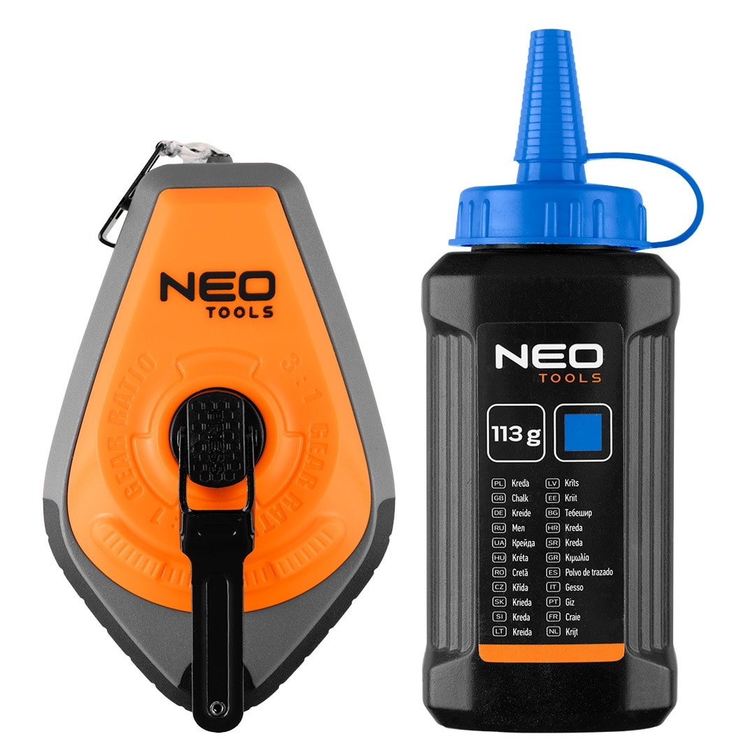 NEO TOOLS Chalk line 3:1 with chalk - precise construction tool