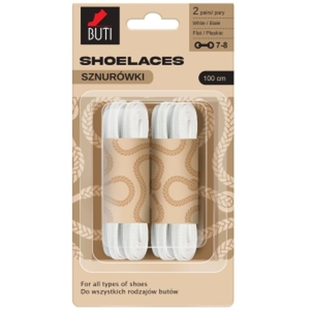 Buti Shoelaces A2 White - Cotton Shoelaces for Shoes