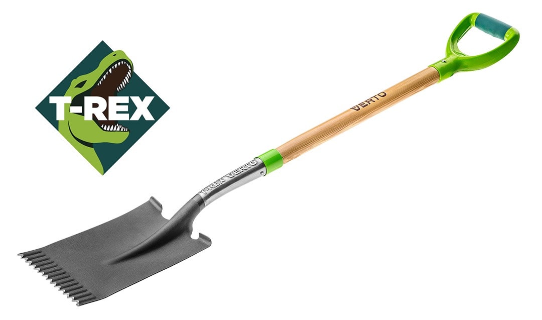 T-Rex Straight shovel with wooden handle - ideal for the garden