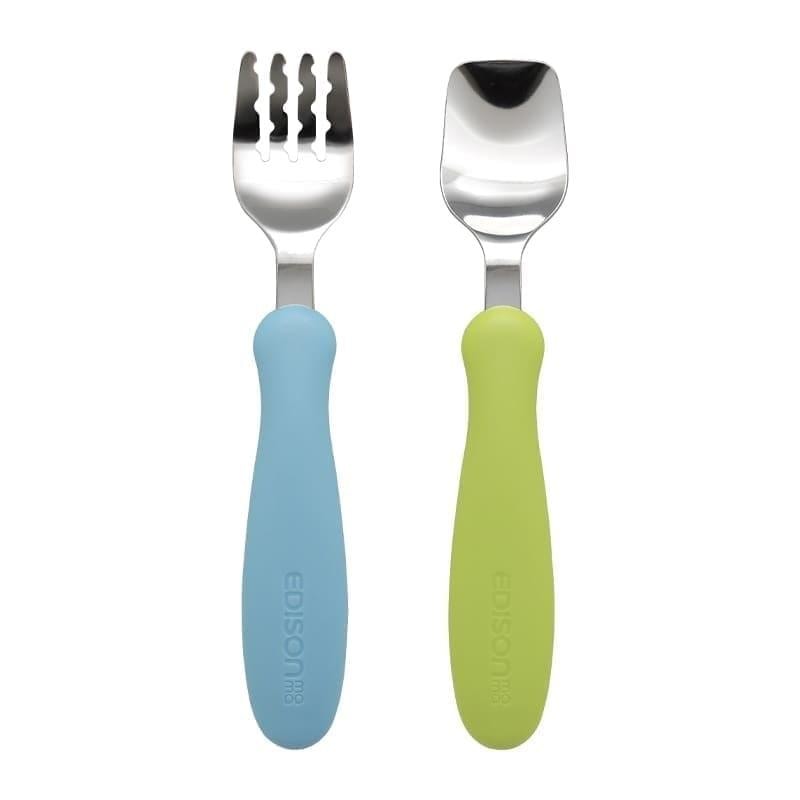 EdisonMAMA Cutlery for children kiwi/sky - ideal for learning to eat independently