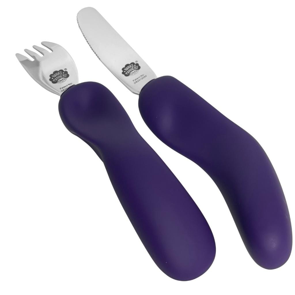 Nana's Manners Purple cutlery shaping grip - ideal for learning to eat