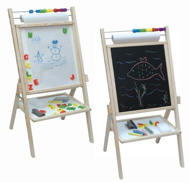 4-in-1 Natural board - educational board for children with abacus and paper roll