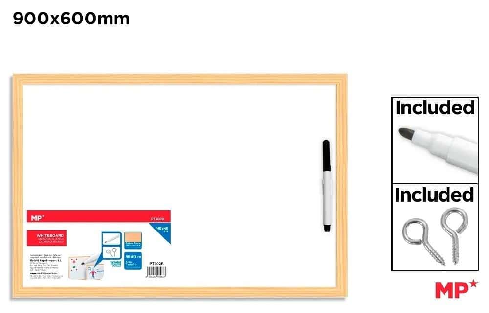 White board 60x90 cm with marker - ideal for office and home