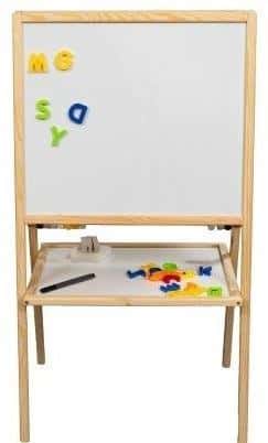 3toysm Double-sided magnetic wooden board with abacus and clock