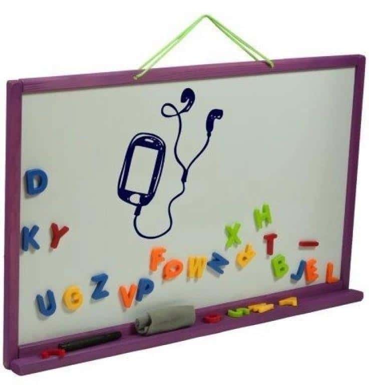 Hanging chalkboard magnetic light purple - ideal for learning and fun