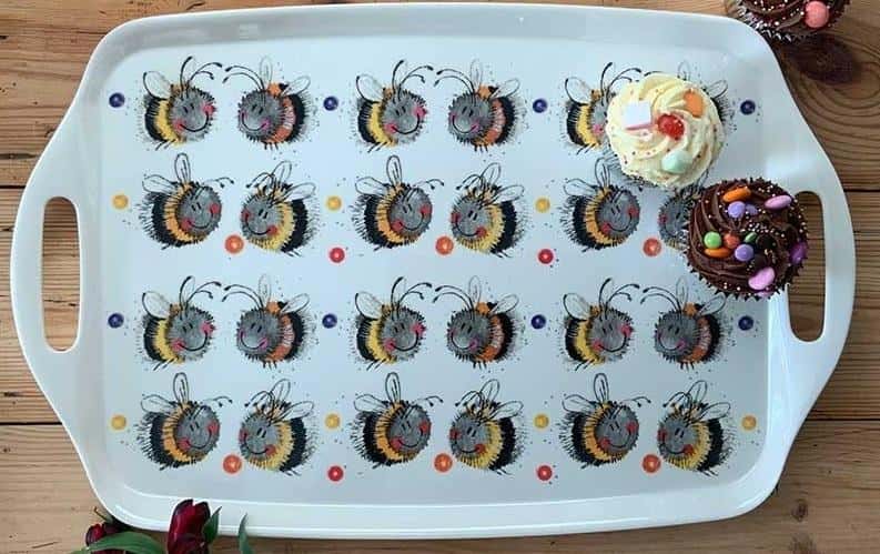 Large kitchen tray Happy Bees - ideal for serving
