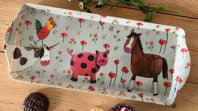 Medium kitchen tray Farm Animals - ideal for serving