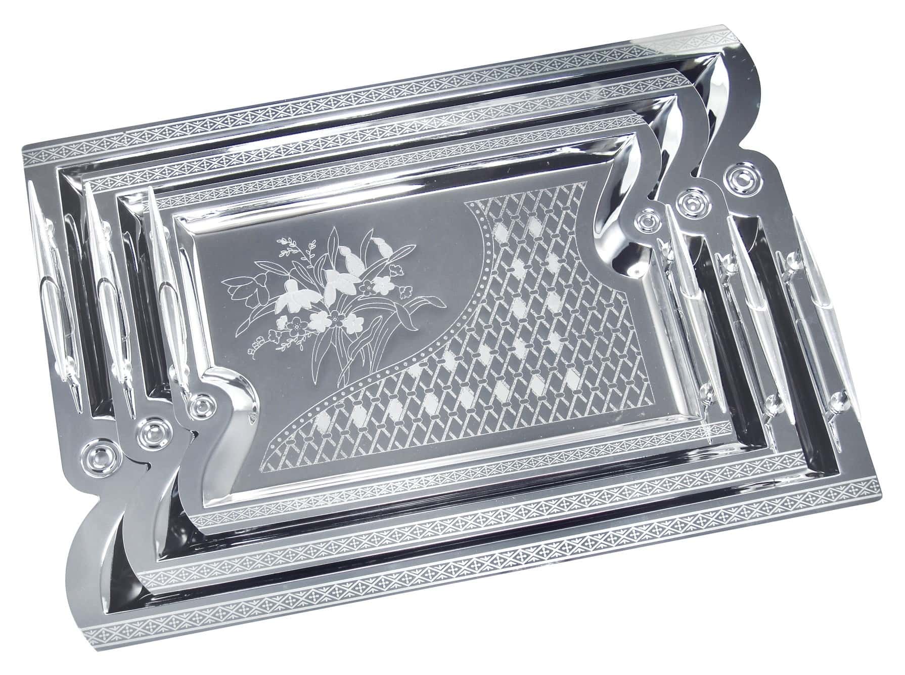 Kinghoff Steel Tray Set 3 pieces - ideal for serving