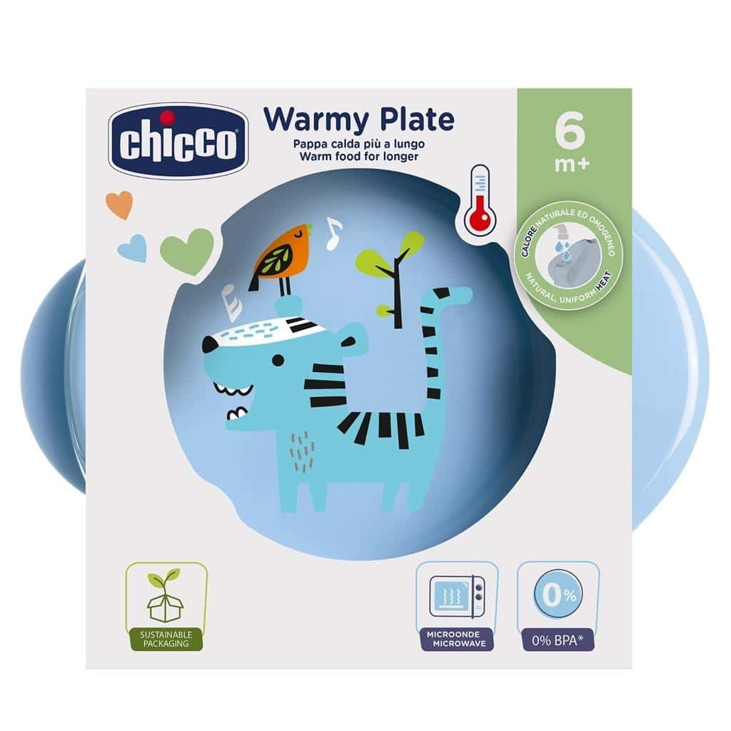 Chicco Heated plate for children 6m+ blue - perfect for first meals