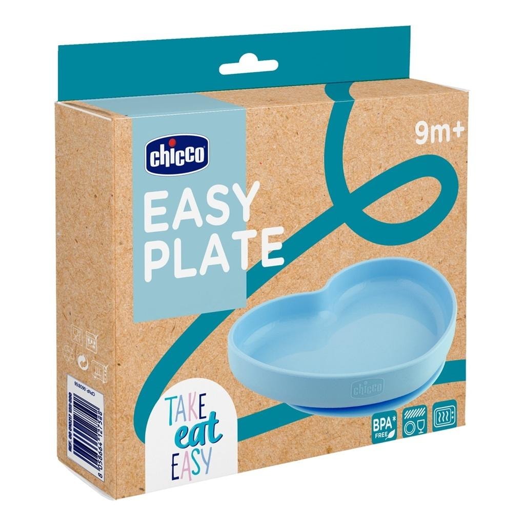 Chicco Silicone plate heart 9m+ blue - perfect for learning to eat