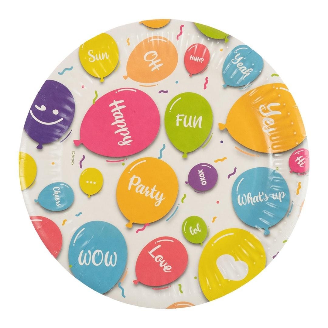 Happy Balloons Paper plates - colorful balloons for the party