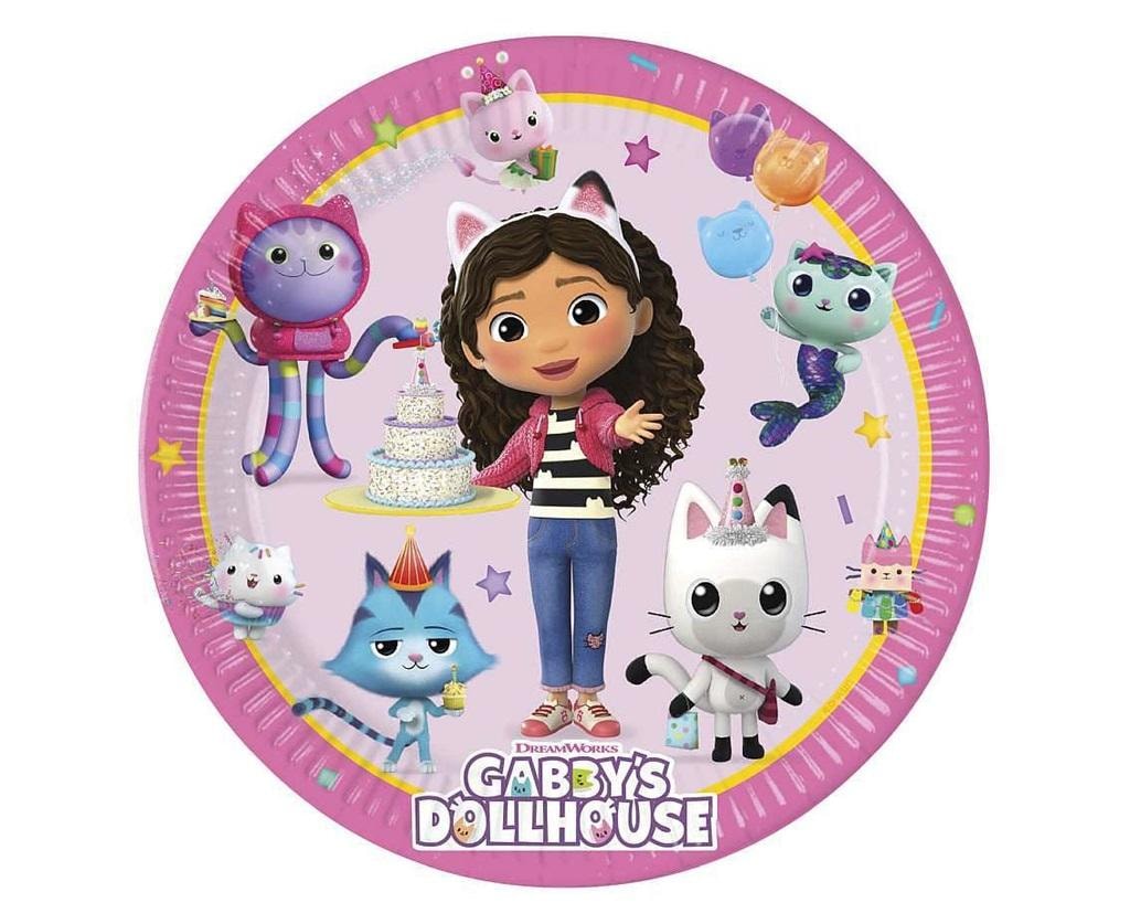 Gabby's Dollhouse Paper Plates 20 cm - 8 pieces for party