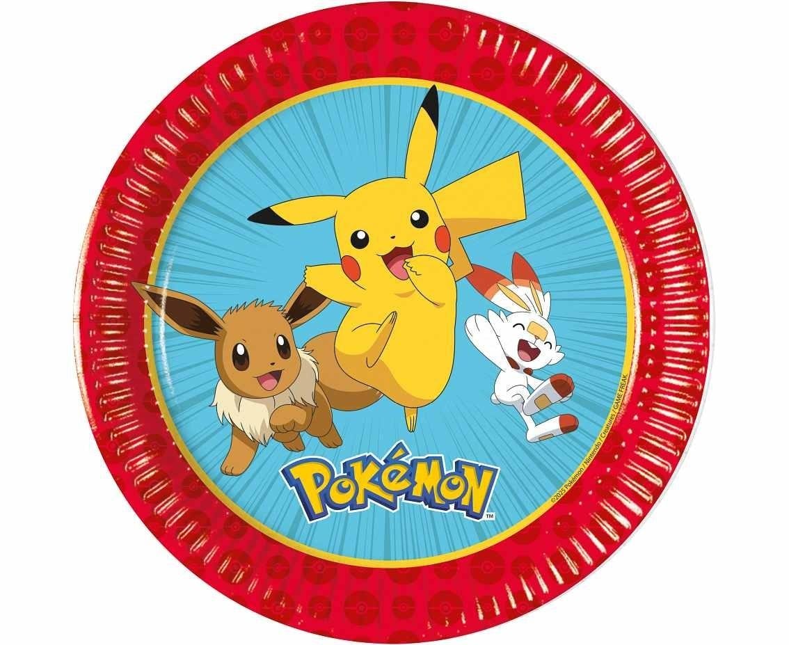 Procos Pokemon Paper Plates 20 cm 8 pieces - perfect for parties