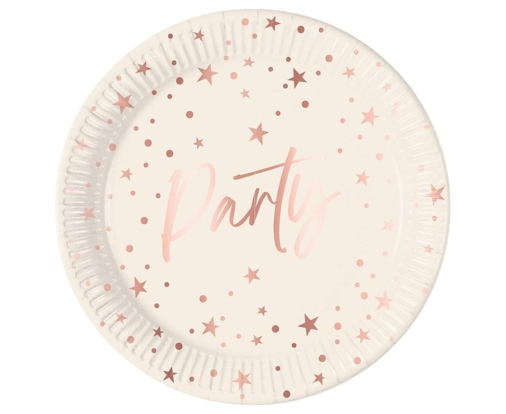 Procos Paper Plates Rose Gold Party 23cm 8pcs - perfect for parties
