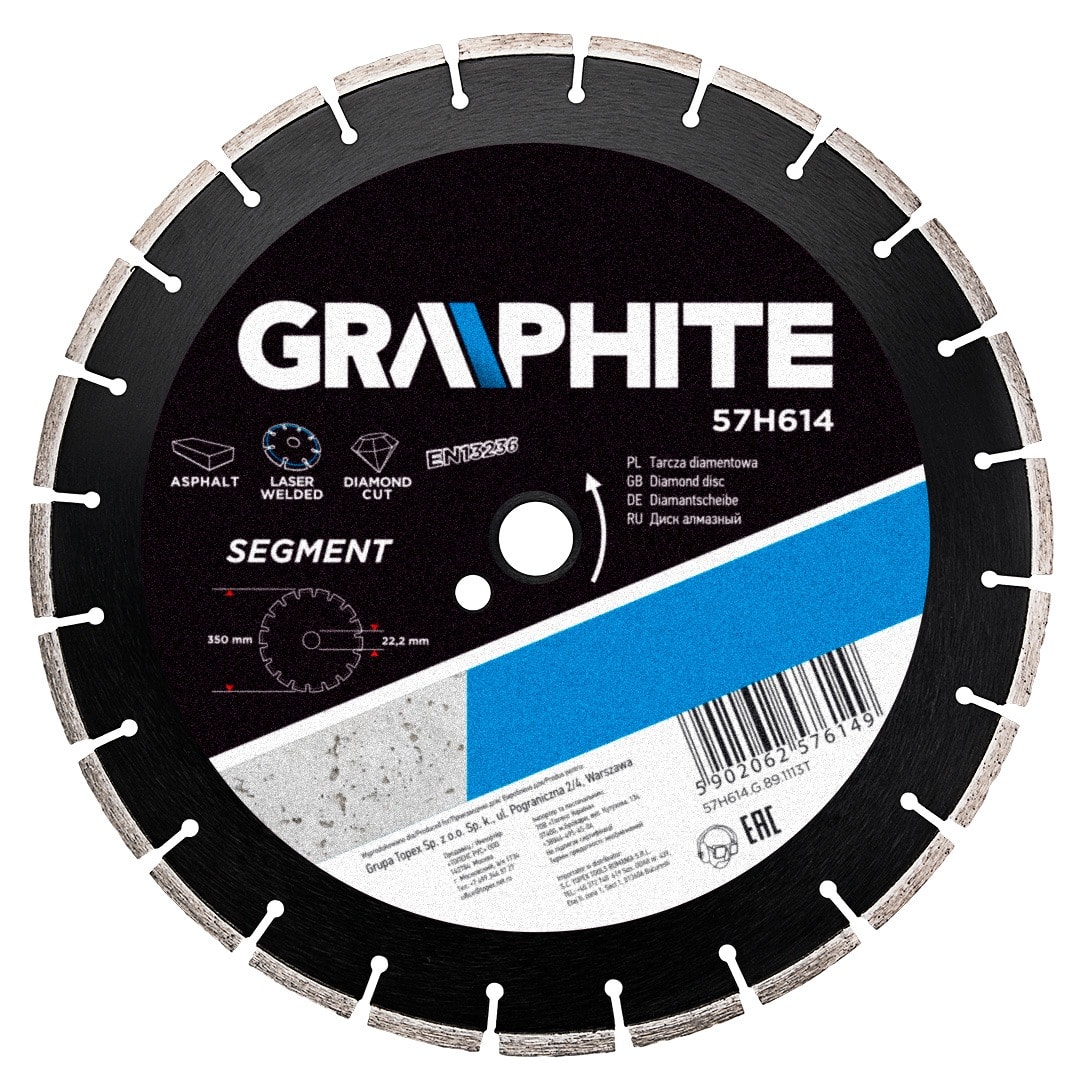 Diamond cutting disc 350 x 25.4 mm - segmented, laser welded - ideal for cutting concrete