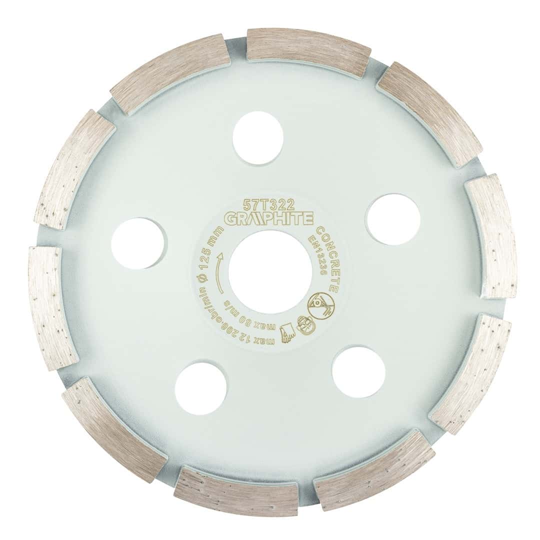 GRAPHITE Diamond Grinding Disc - 1 Segment, 125 mm - ideal for concrete
