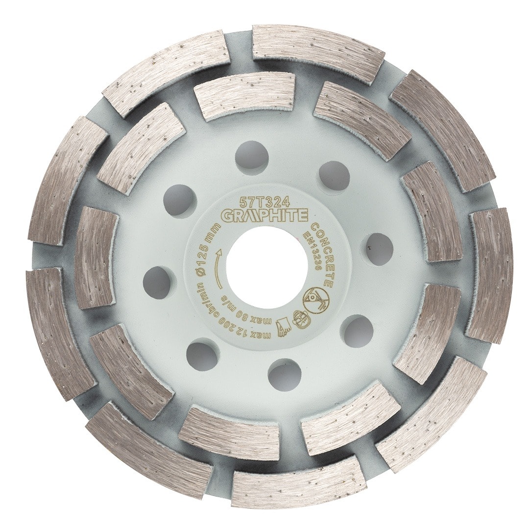 GRAPHITE Diamond grinding disc 125 mm - ideal for concrete