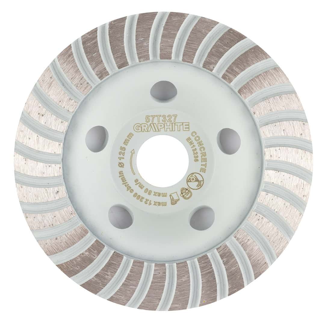 GRAPHITE Diamond grinding disc turbo 125 mm - ideal for concrete