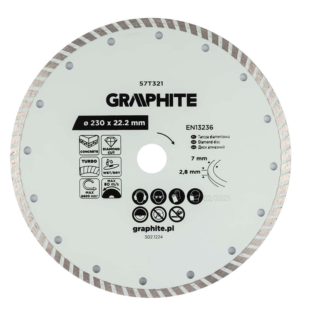GRAPHITE Diamond cutting disc turbo 230 mm - universal