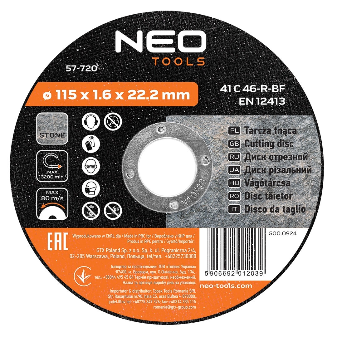 Cutting disc for stone 230 mm - precise cut