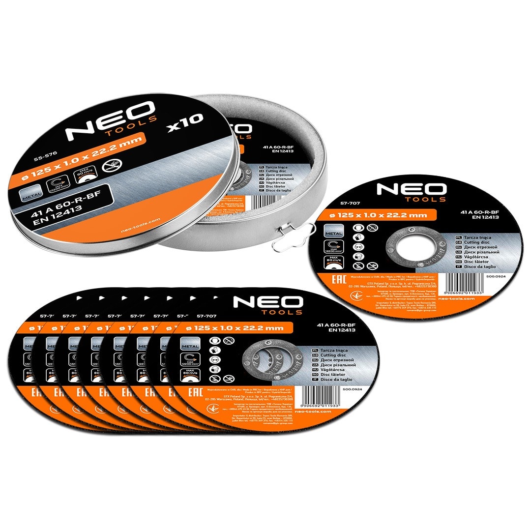 Metal cutting disc 125 mm - 10 pcs set