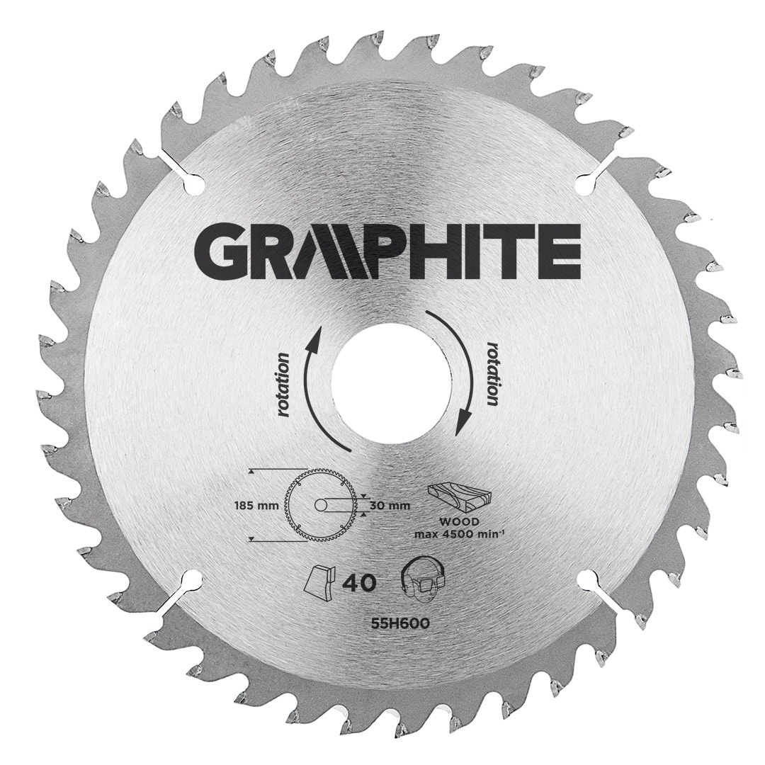 GRAPHITE Carbide saw blade 185 x 30 mm 40 teeth
