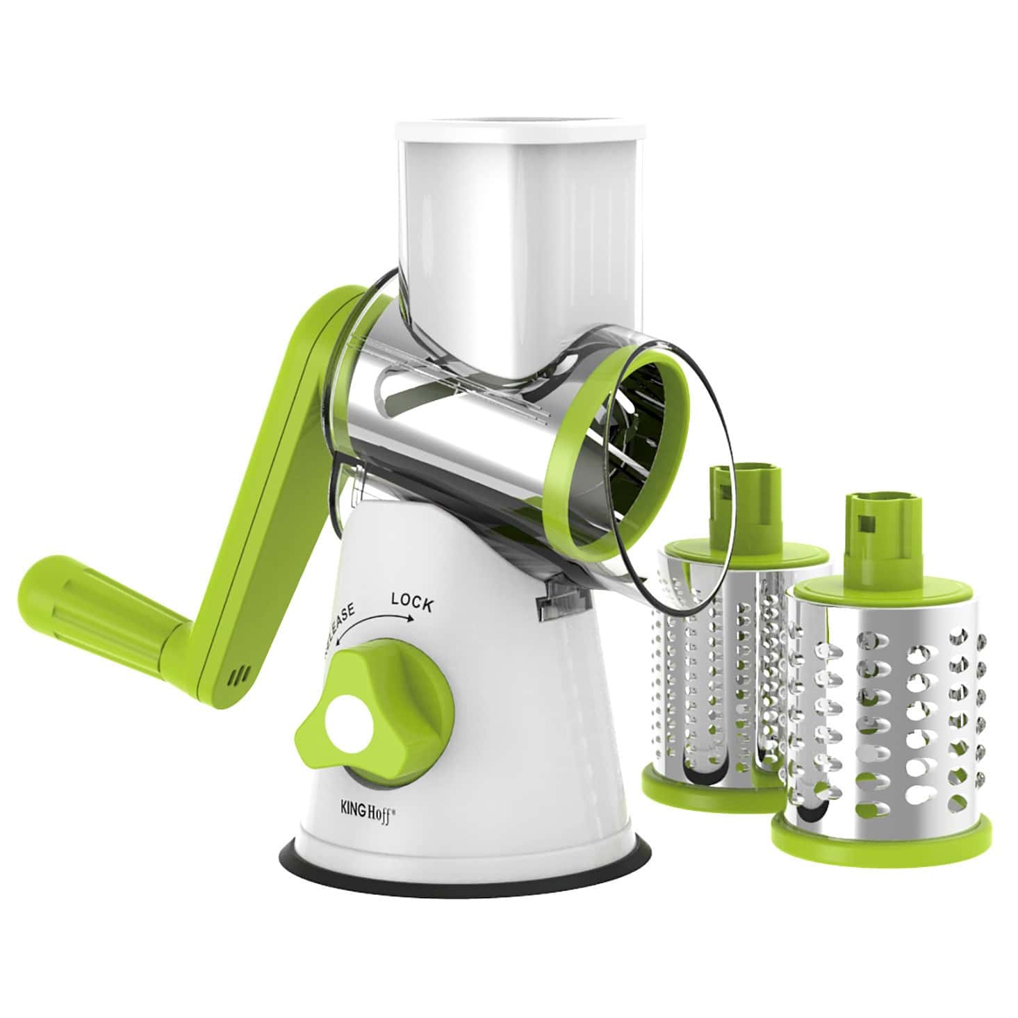 Kinghoff Drum grater - green, multifunctional, ideal for vegetables and fruits
