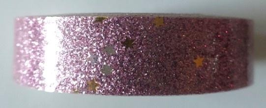 Glitter tape with stars lilac - ideal for decorations and crafts