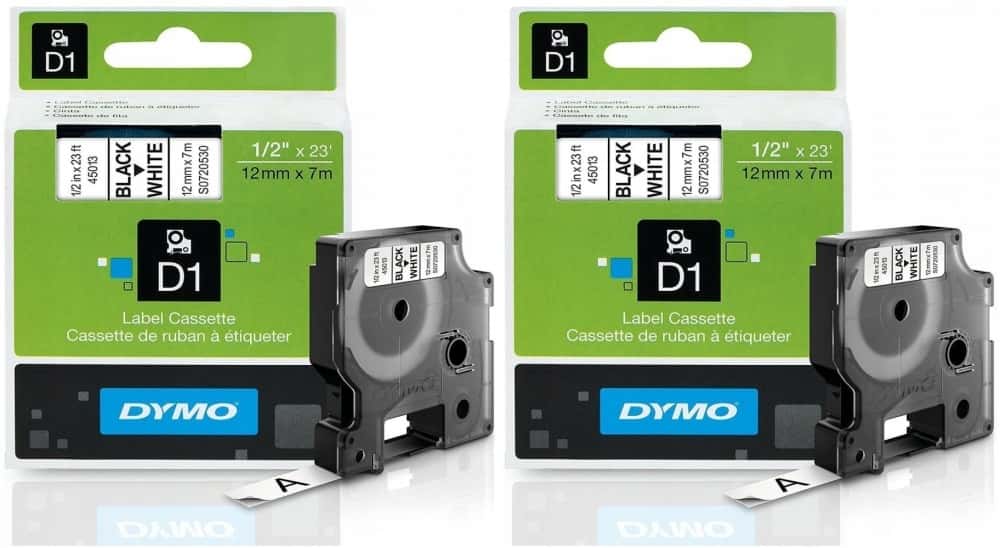 Dymo D1 Label Tape - 12 mm x 7 m black - ideal for labeling