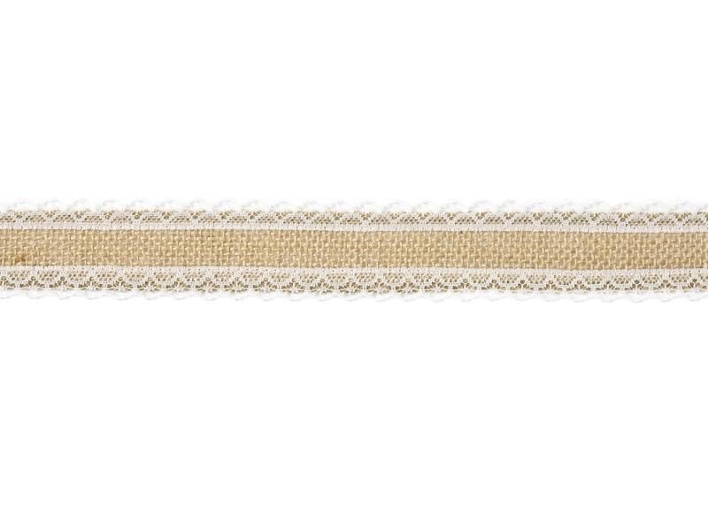 PartyDeco Jute ribbon with lace - perfect for DIY decorations