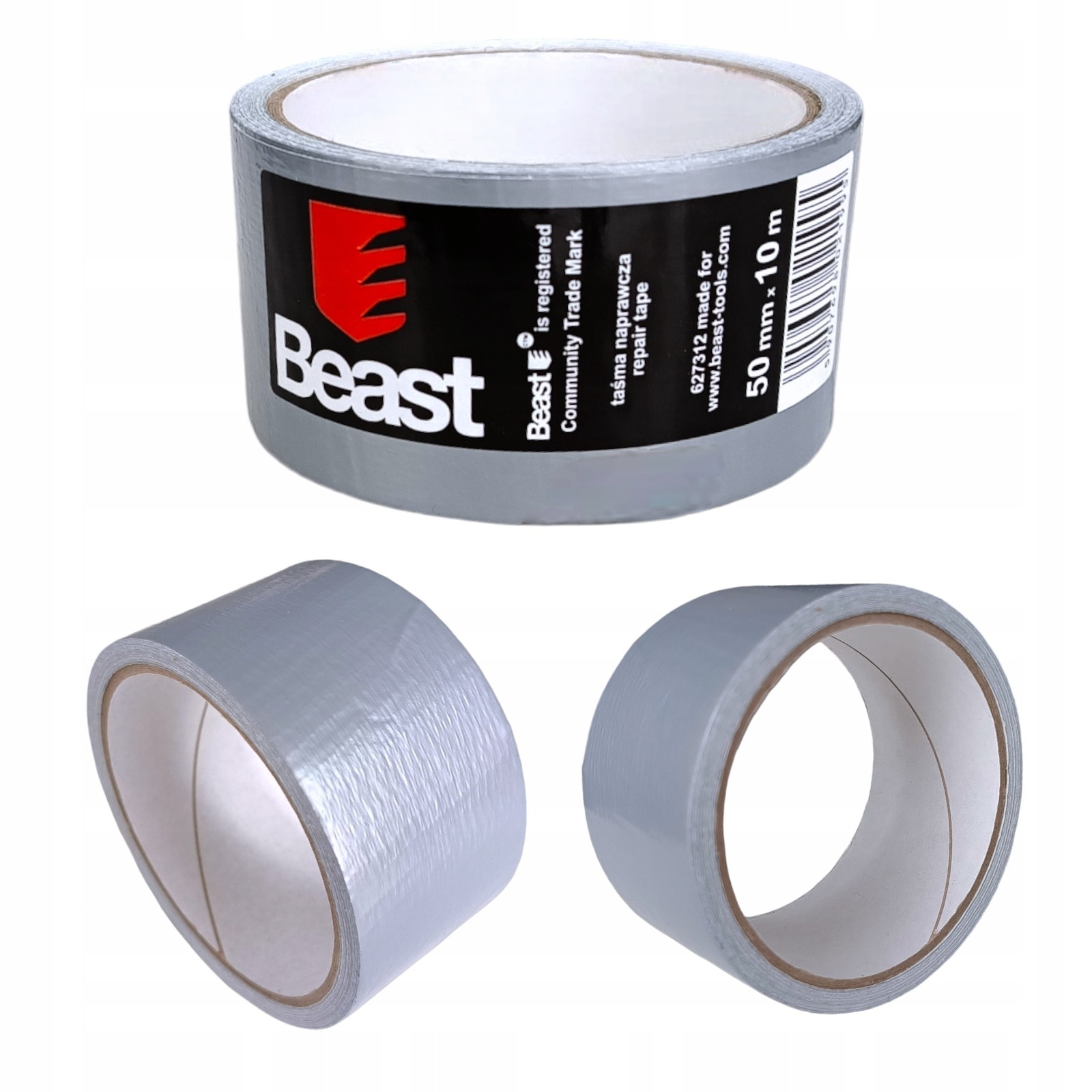 Reinforced repair tape silver strong fabric tape 50 mm x 10 m