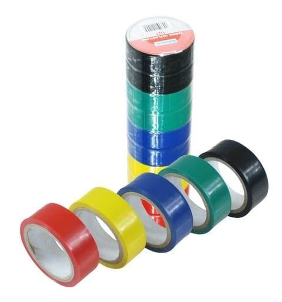 Colorful PVC tape 4.5m (10pcs) - ideal for marking and securing