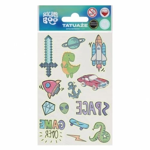STICKER BOO Glow in the dark tattoos - 14 pieces for kids