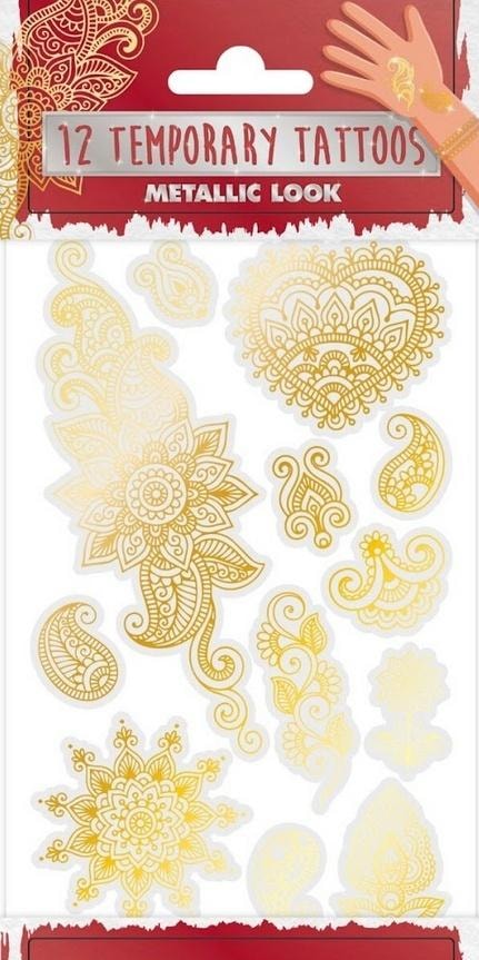 Grafix Metallic Tattoos Flowers - add sparkle to your style!