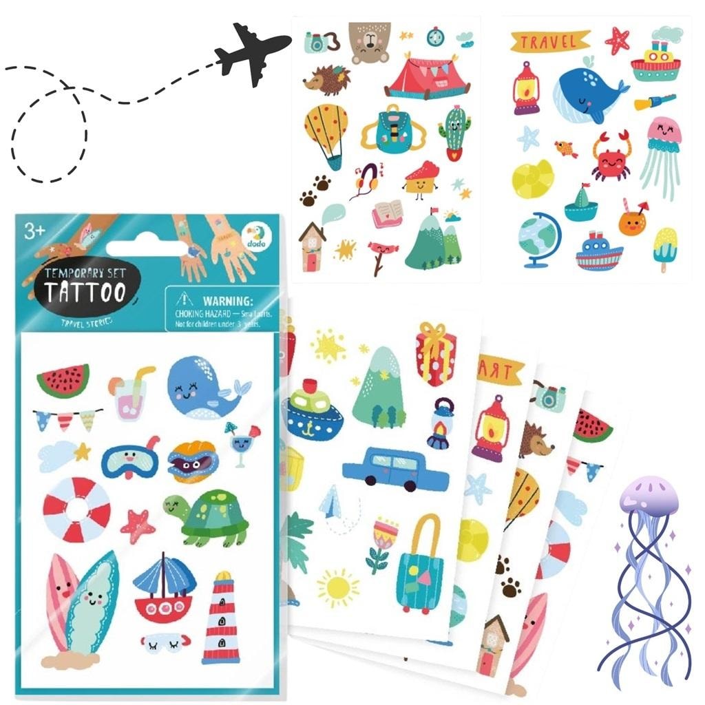 Dodo Washable Tattoos Travel Stories for children