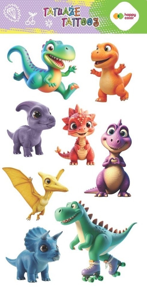 Tatuaże zmywalne DINO 100x20mm Happy Color