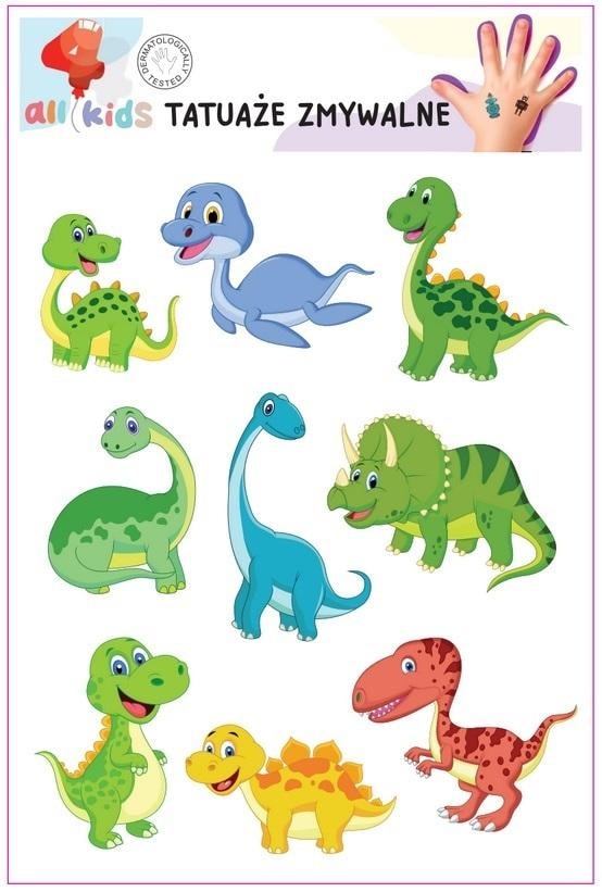 All4Kids Washable tattoos for children Dinusie - safe fun