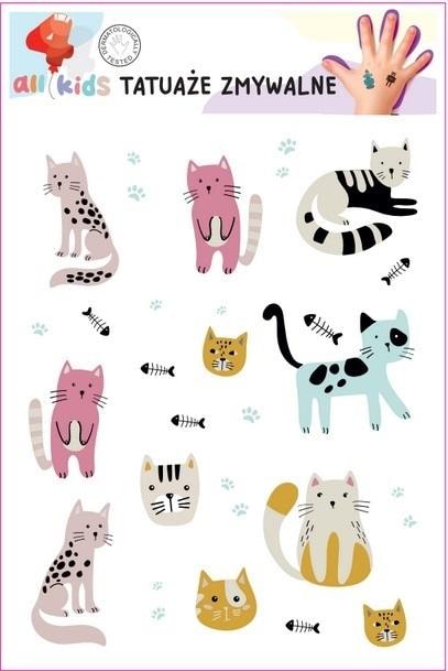 All4Kids Washable tattoos for children Kittens 2 - creative fun
