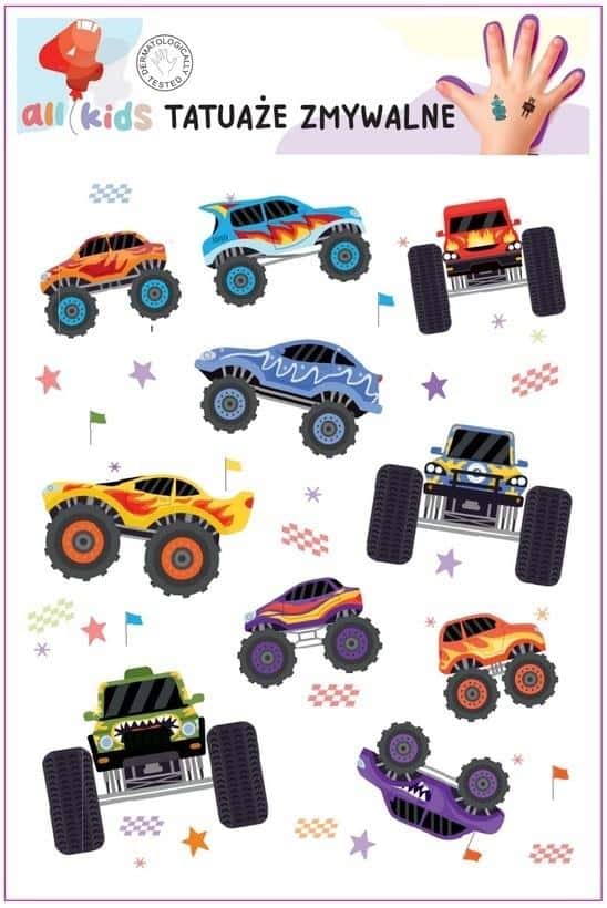 All4Kids Washable Tattoos for Kids Truck - safe fun