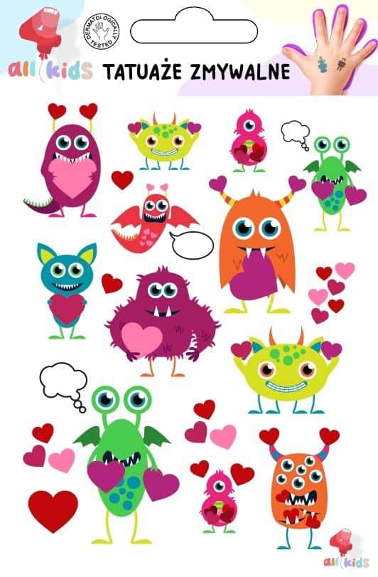 All4Kids Washable Tattoos Valentine's Day - safe fun for kids