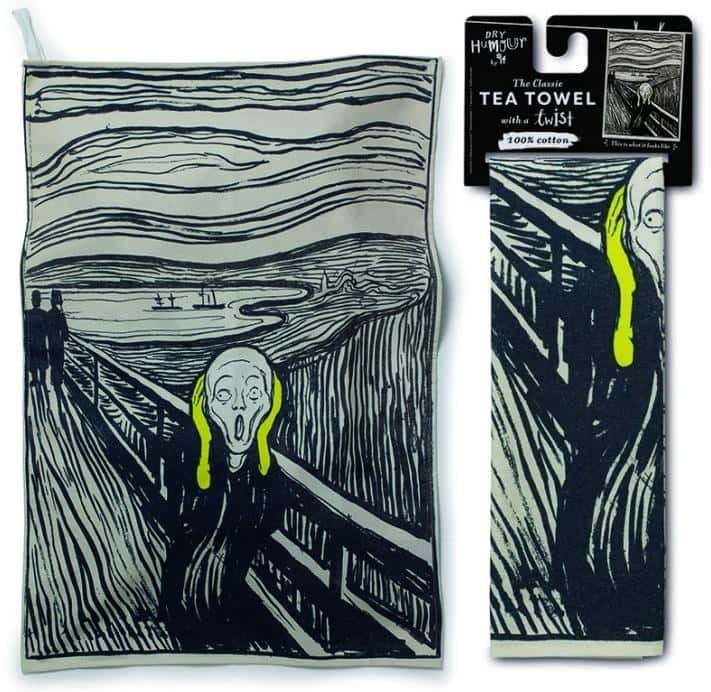 The After Dinner Scream Cotton kitchen towel - humorous accent in your kitchen