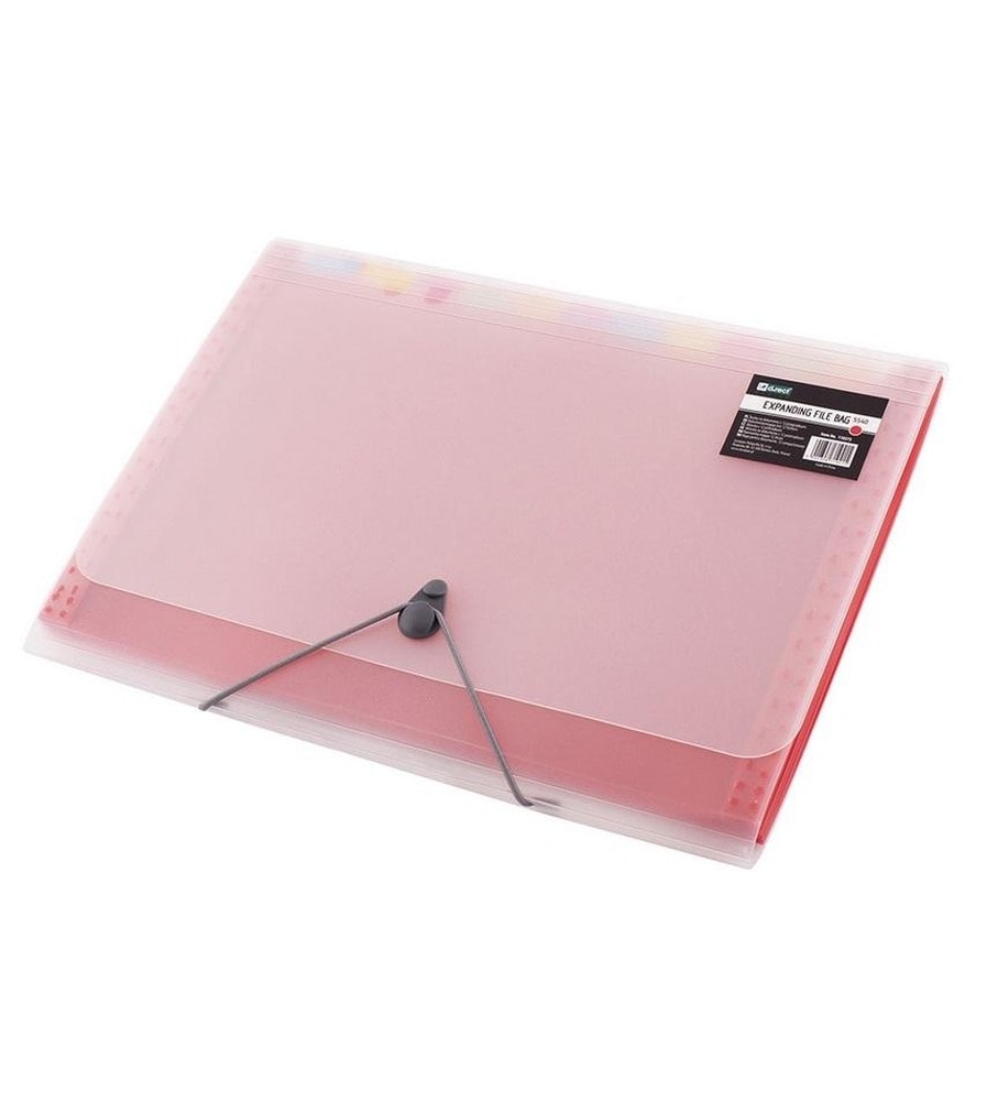 D.RECT A4 folder 12 compartments red - ideal for organizing documents