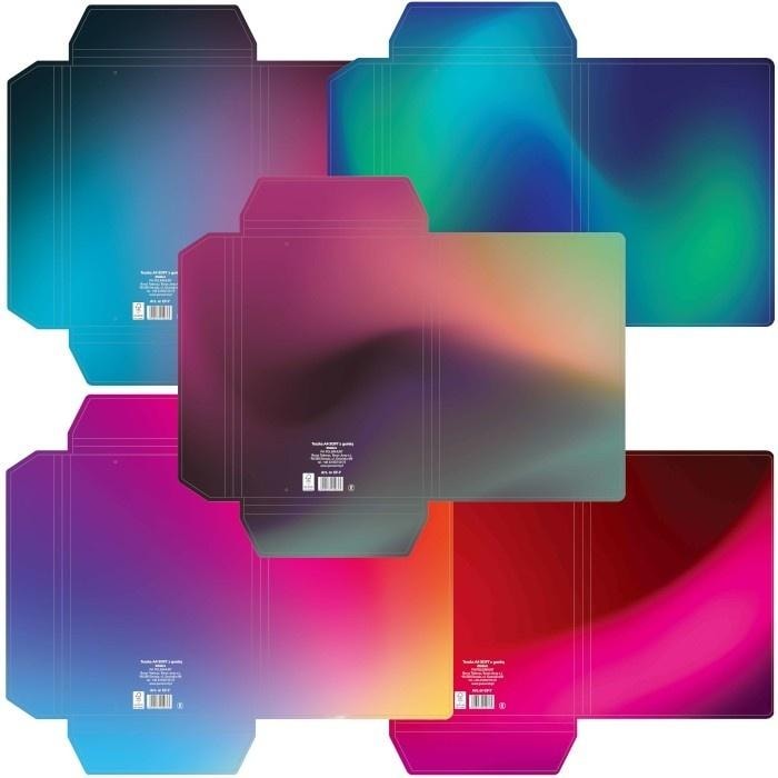 Soft Ombre A4 Folder with Elastic Band - Color Mix, 10 pcs