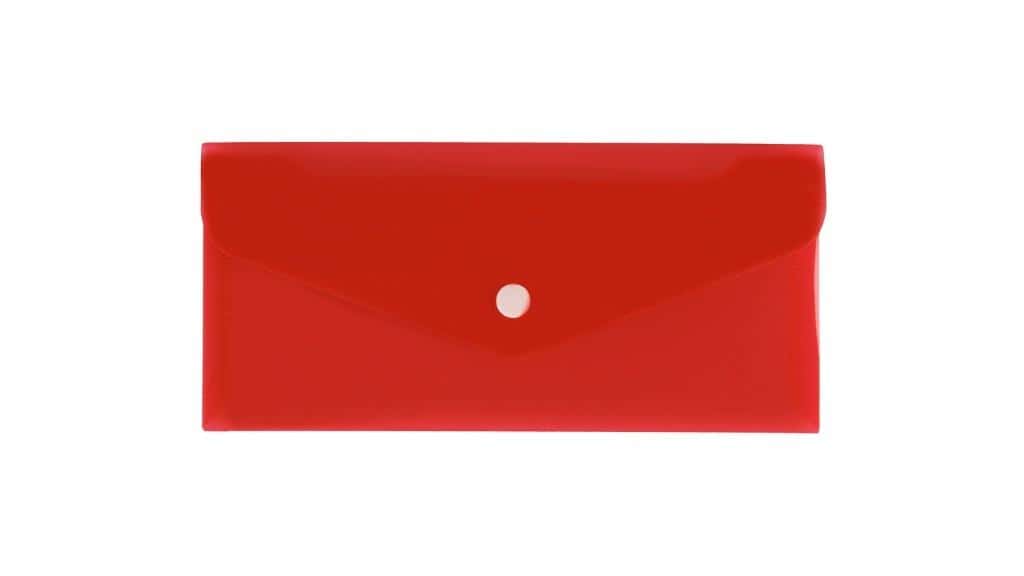 Biurfol DL Satin envelope folder red - ideal for document organization