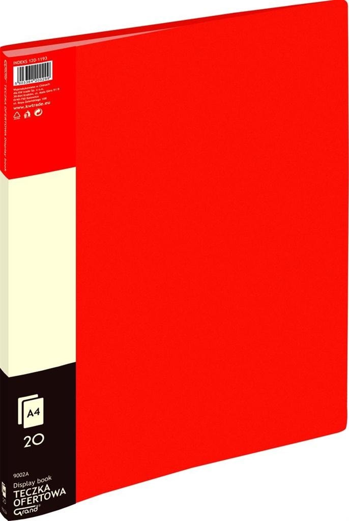 Grand A4 presentation folder with 20 pockets red