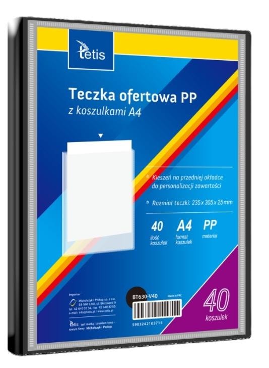 A4 Presentation Folder PP with 40 pockets black - ideal for presentations